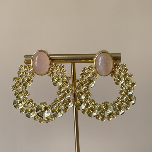 ARETES PRINCESS - CUARZO ROSA