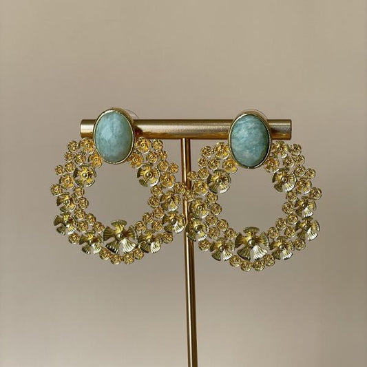 ARETES PRINCESS - CUARZO MENTA