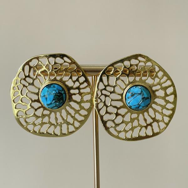 ARETES AMATISTA GRANDE -TURQUESA