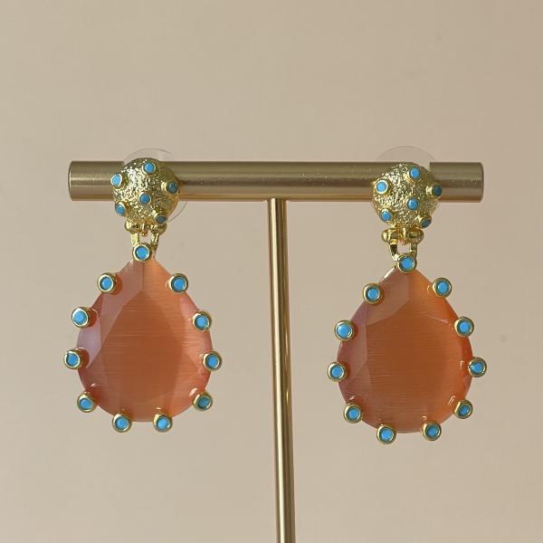 ARETES AMADEA -DROP MELON CRISTAL TUQUESA