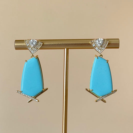 ARETES KIVA TURQUESA GOLD