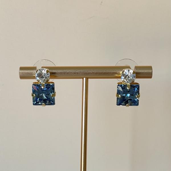 ARETES LOVER CRISTAL AZUL
