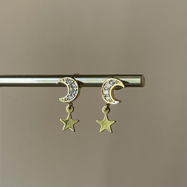 ARETES LUNA CON ESTRELLITA
