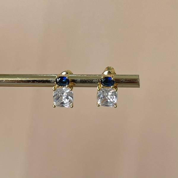 ARETES CRISTAL CLEAR Y AZUL