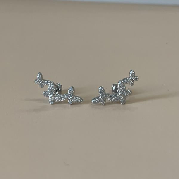 ARETES TRES MARIPOSAS SILVER
