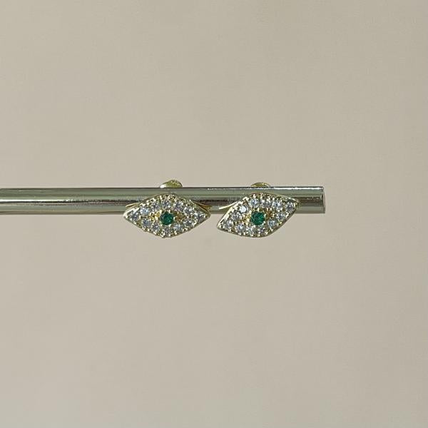ARETES DE OJO CON CRISTAL