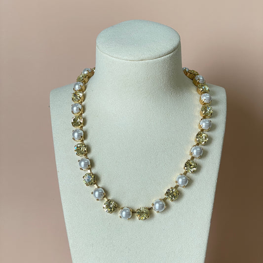 COLLAR SHINE PERLA CRISTAL AMARILLO