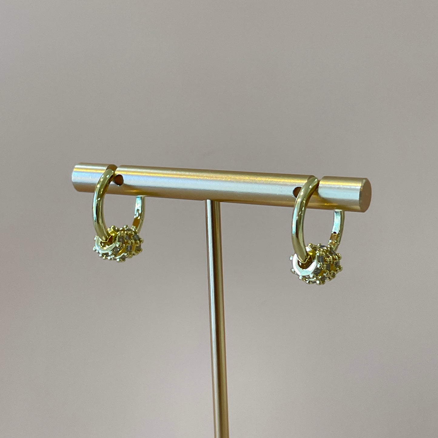 ARRACADAS TRES AROS CON CRISTAL