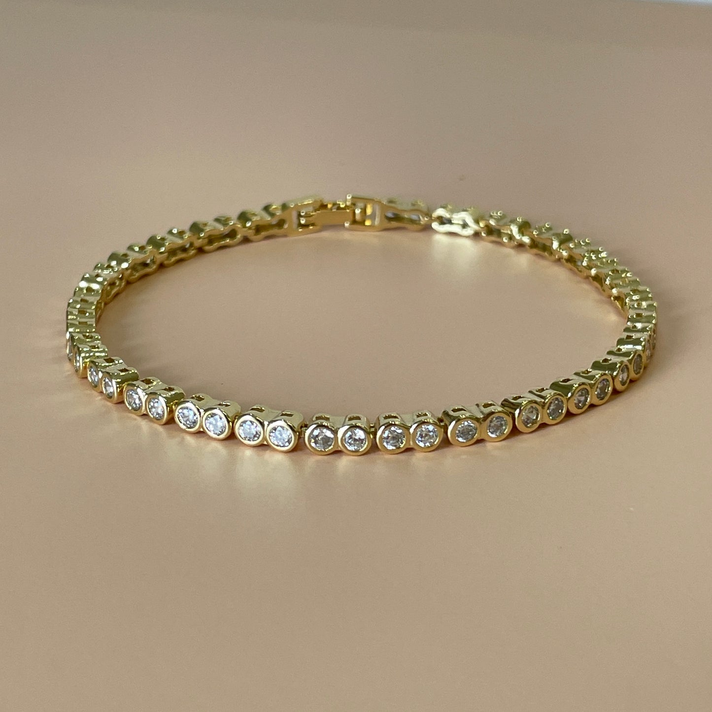 PULSERA CRISTAL GOLD BOLITAS -PLA