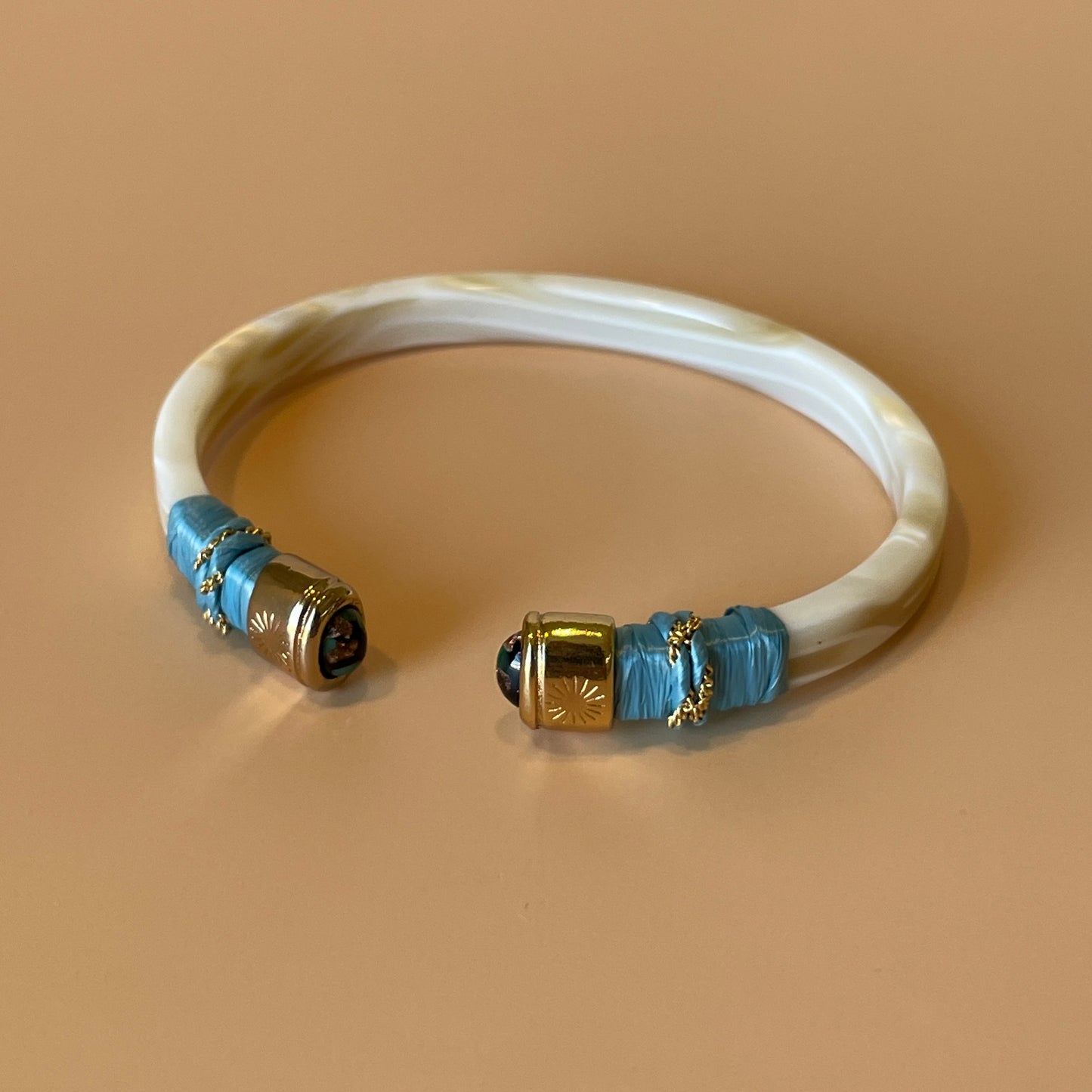 BRAZALETE SARINA IVORY - TURQUESA MALAQUITA