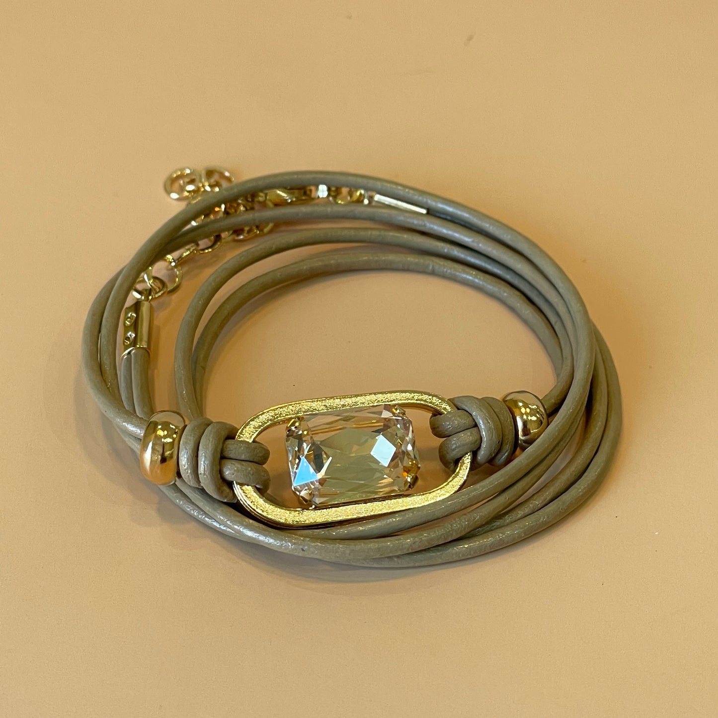 PULSERA ITALIA ENROLLABLE CAFE CRISTAL GOLD