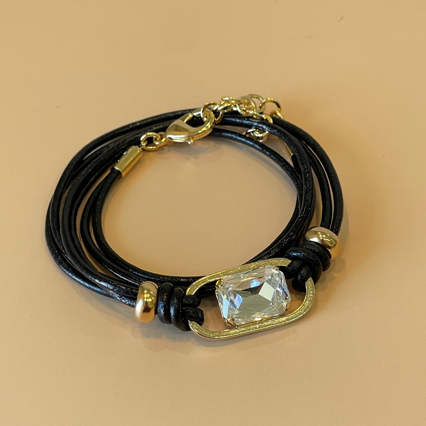 PULSERA ITALIA ENROLLABLE NEGRO CRISTAL GRIS