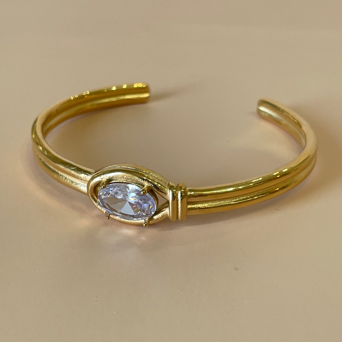 BRAZALETE CRISTAL CELESTE OVALADO