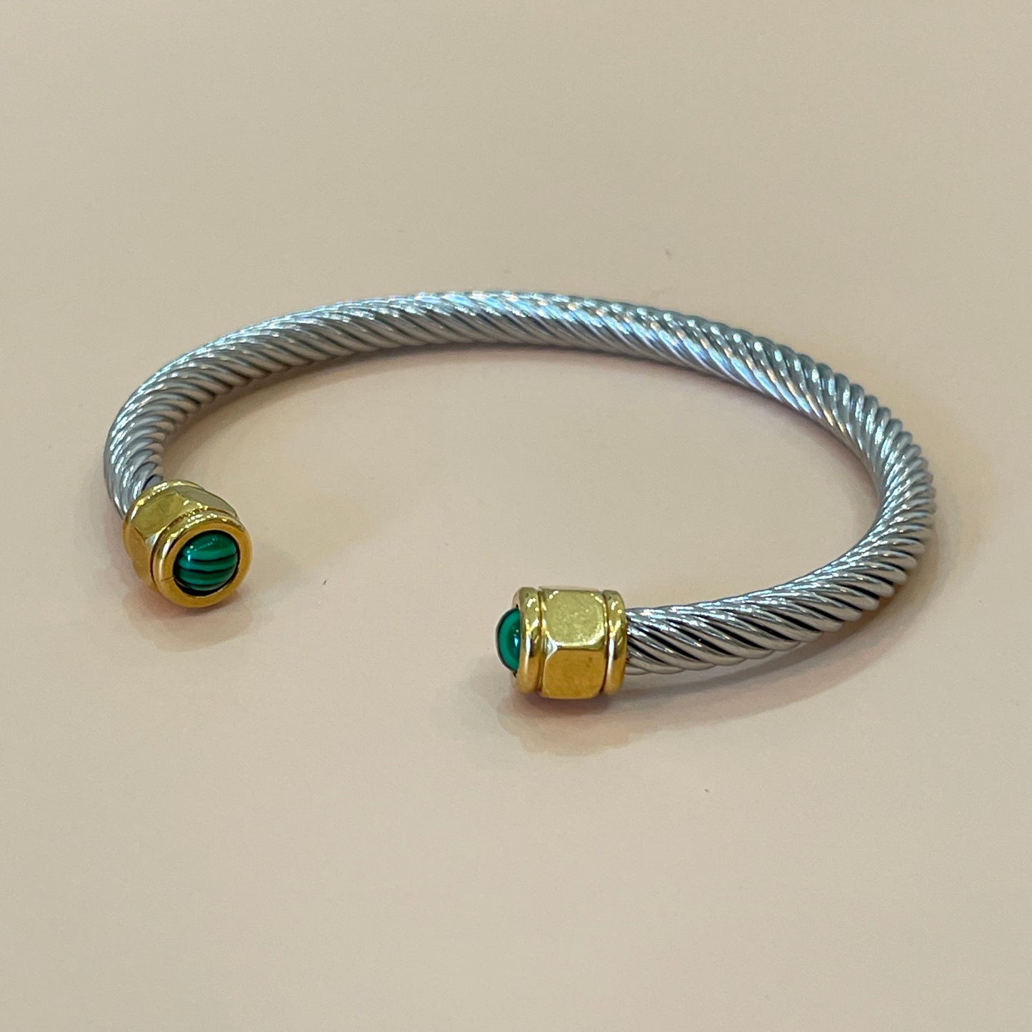 BRAZALETE SILVER MALAQUITA