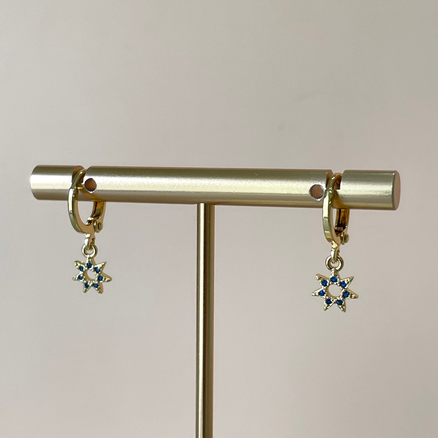 ARRACADAS ESTRELLA DAVID CRISTAL AZUL