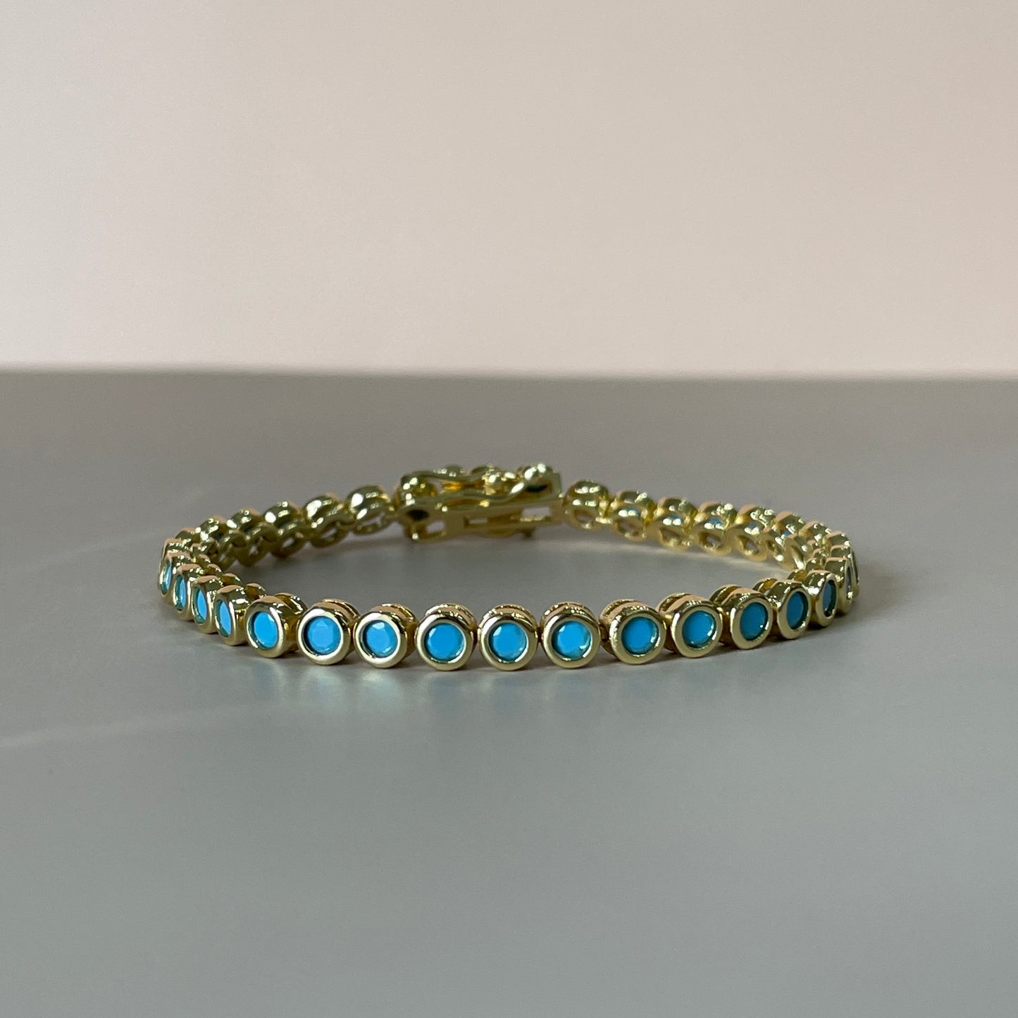 PULSERA BOLITAS TURQUESA