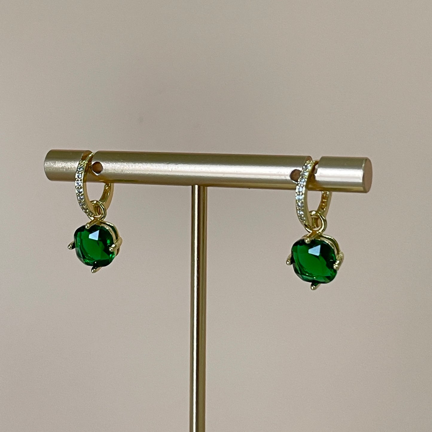 ARRACADAS CROWN CRISTAL EMERALD