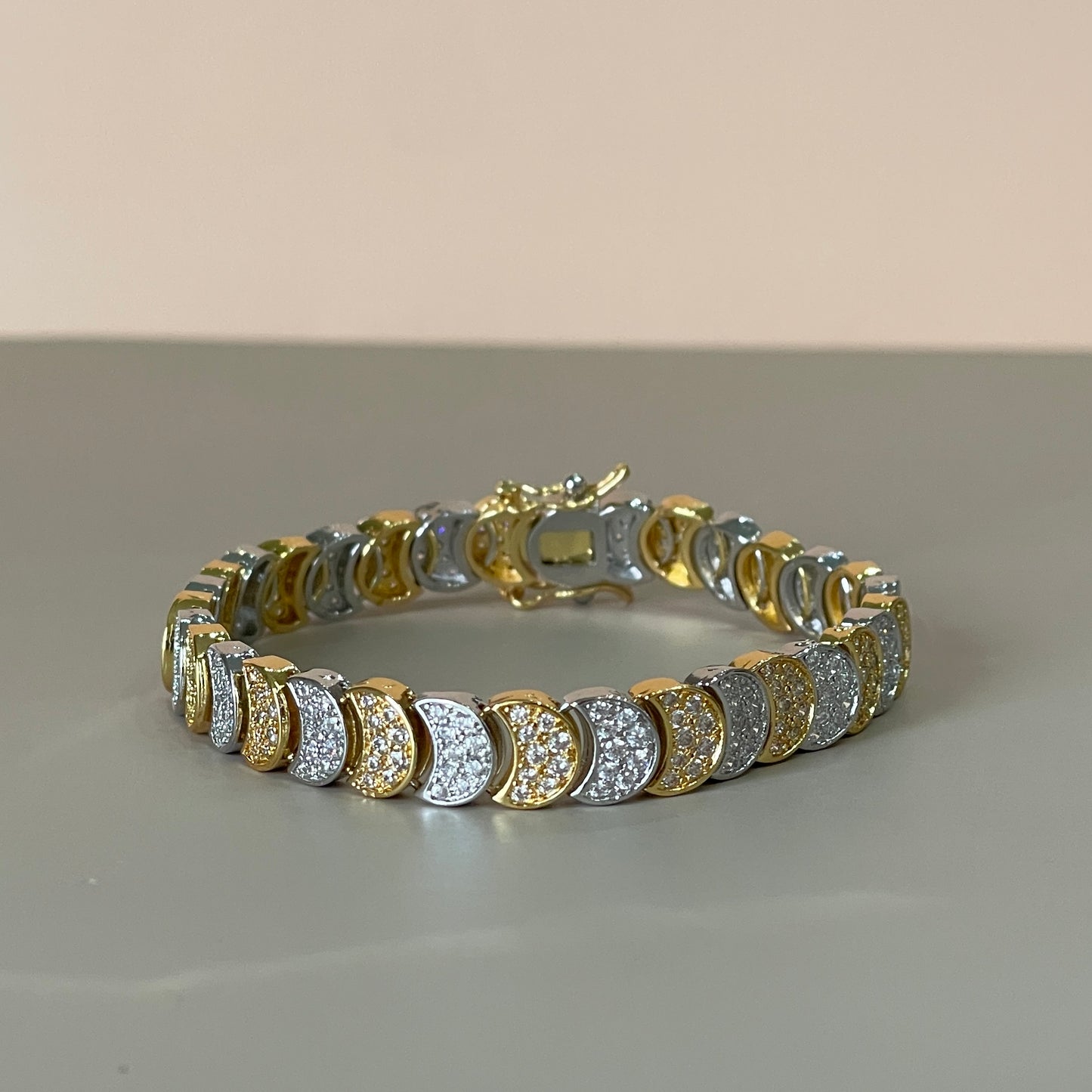 PULSERA MOON SILVER GOLD