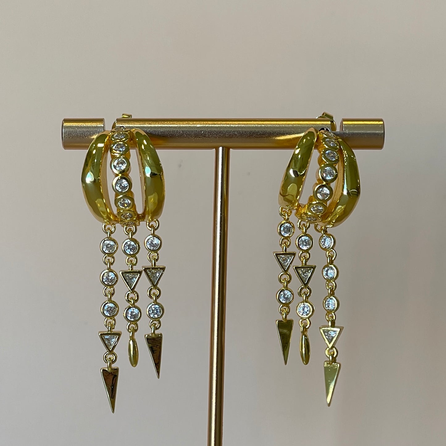 ARETES SUNSET CON CADENA GOLD