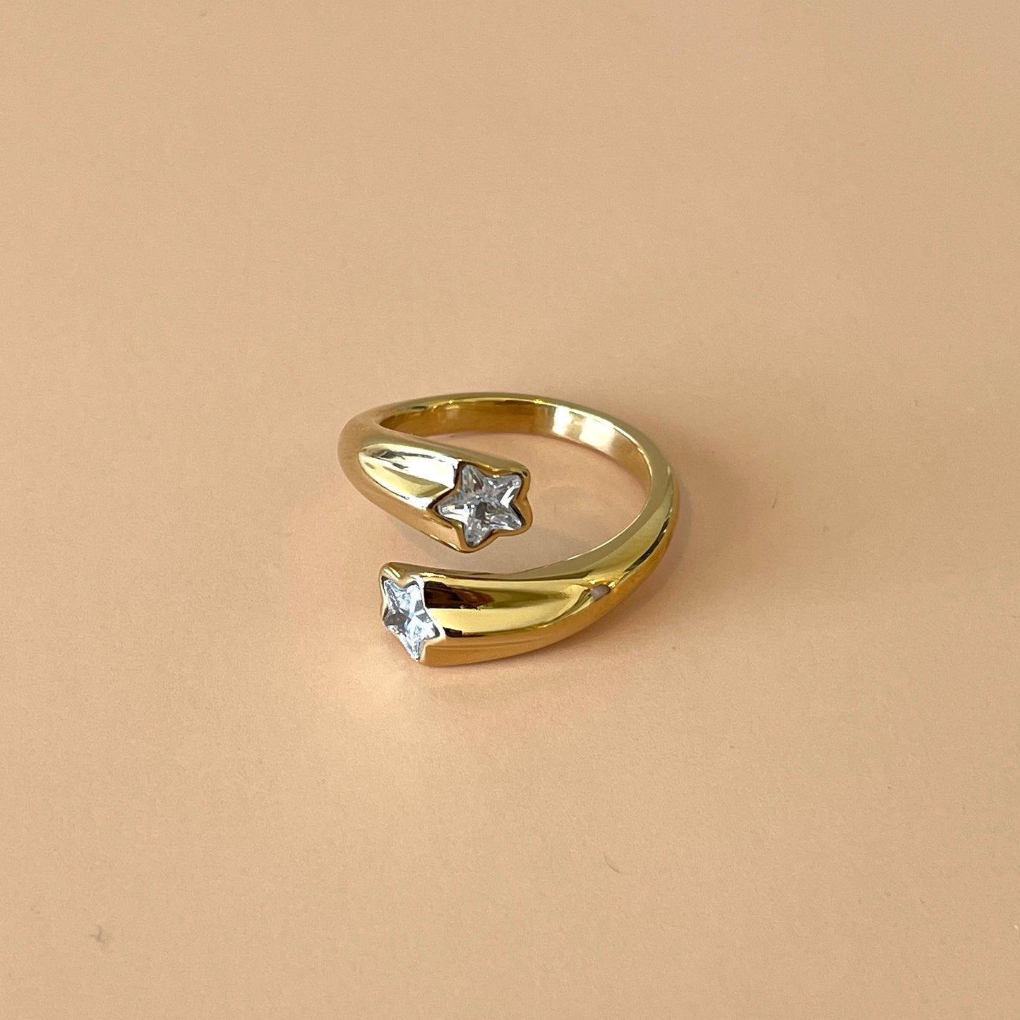 ANILLO OPEN RING GOLD -ESTRELLA CLEAR