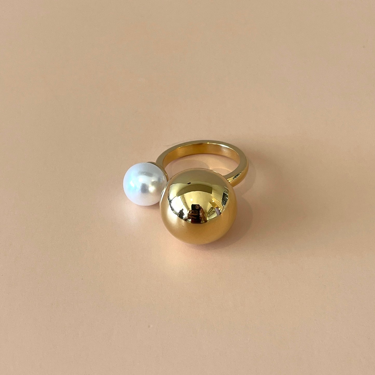 ANILLO OPEN RING PERLA -GOLD
