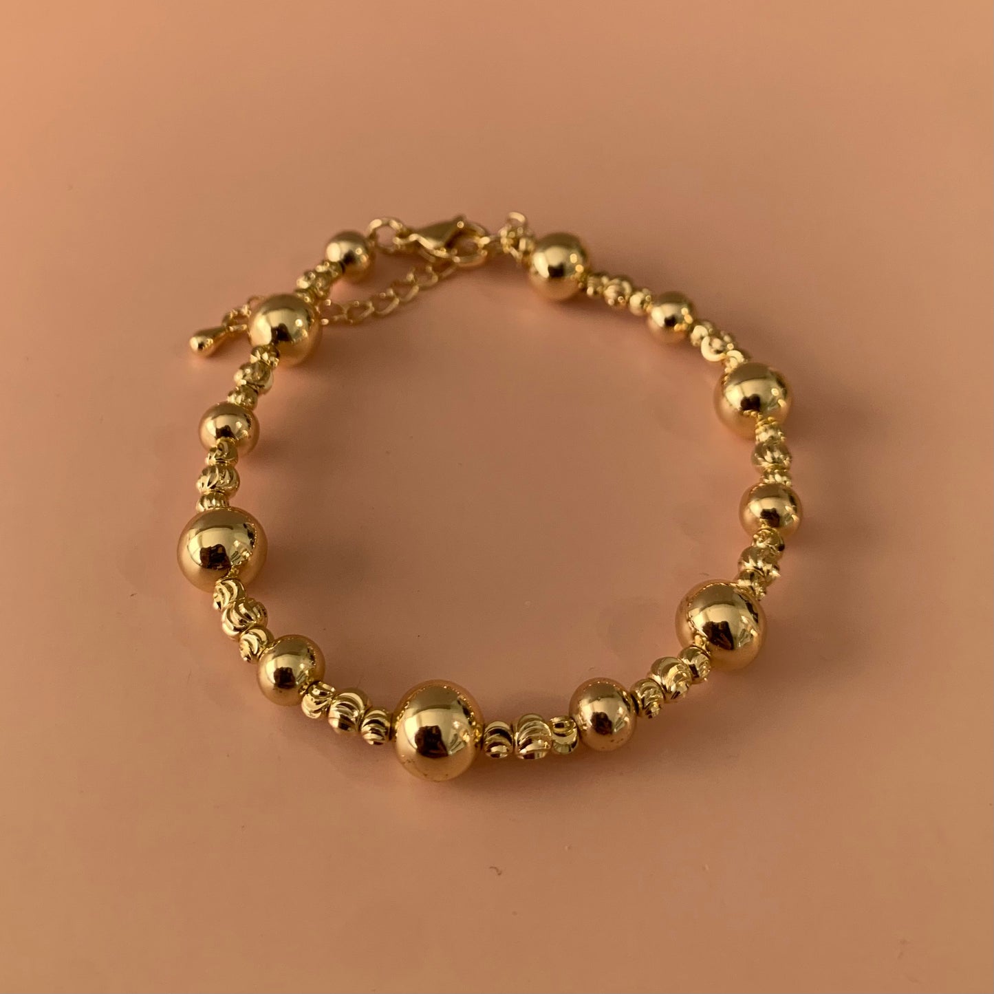 PULSERA BOLITAS GRANDES GOLD