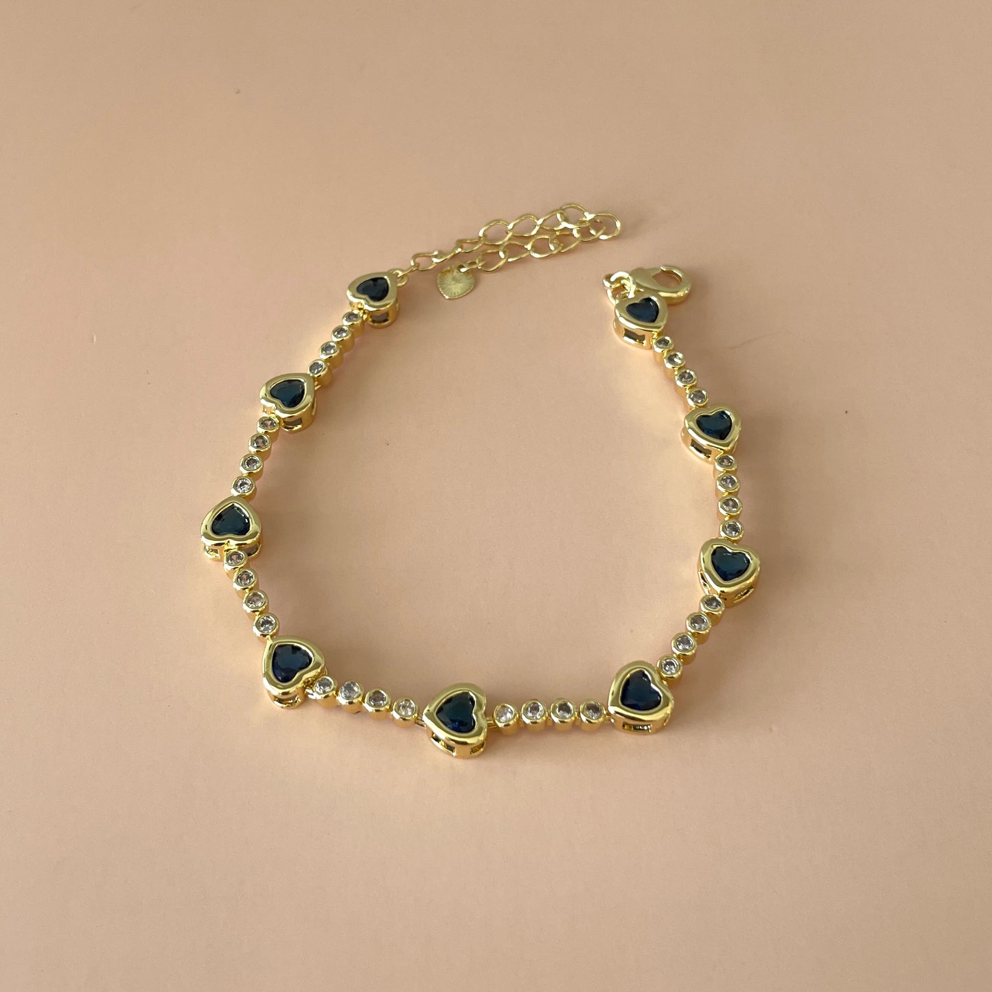 PULSERA TENNIS DIJES CORAZON AZUL