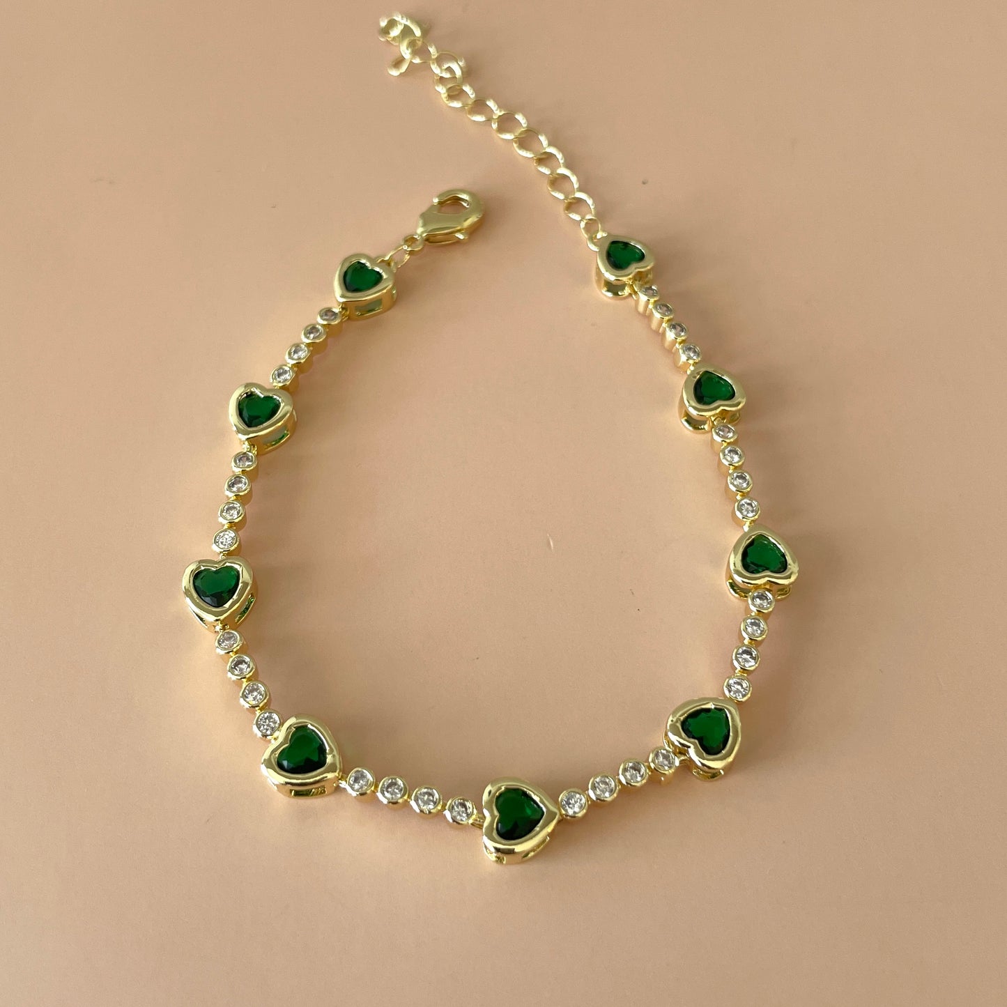 PULSERA TENNIS DIJES CORAZON VERDE