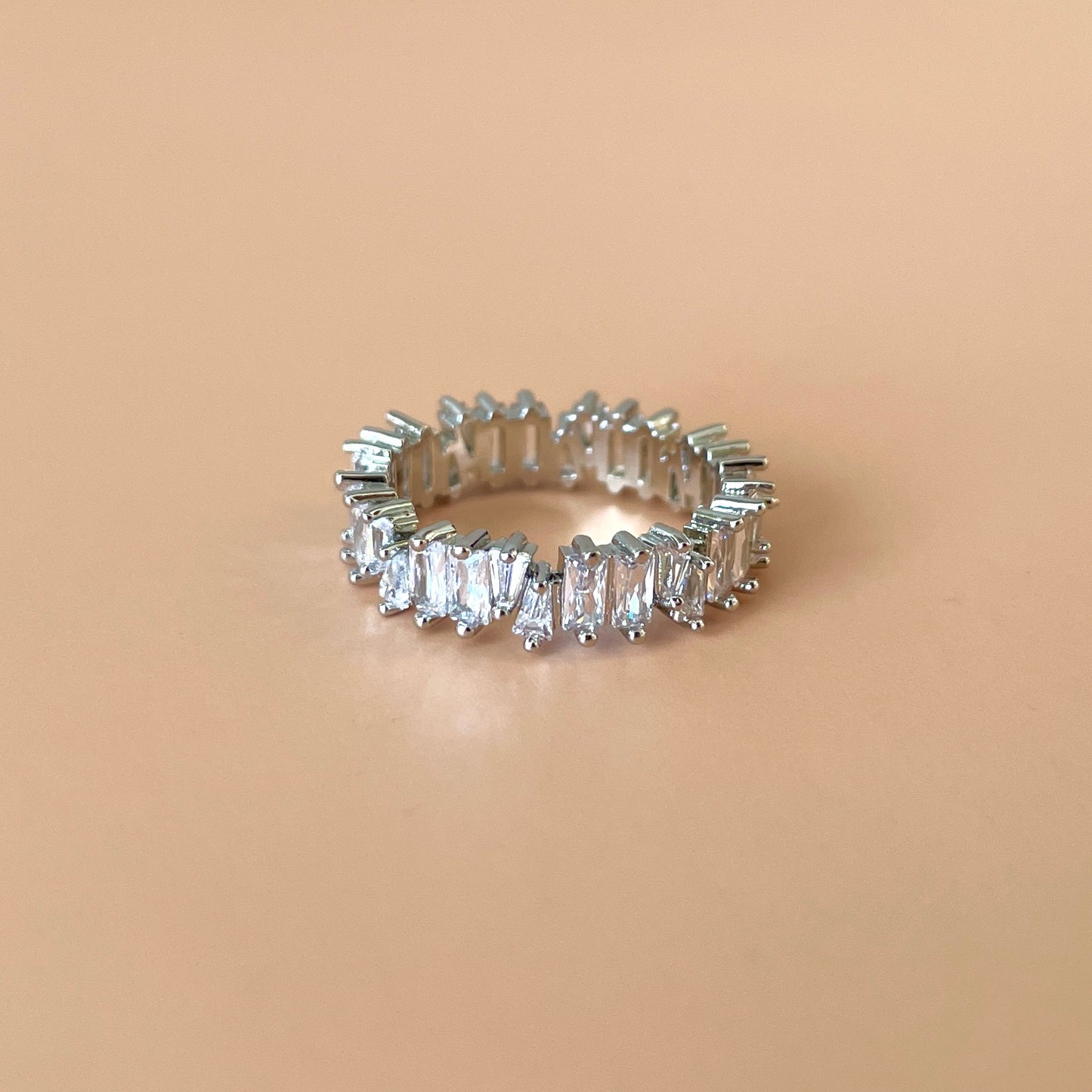 ANILLO DE ZIRCONIAS BAGUETTE SILVER
