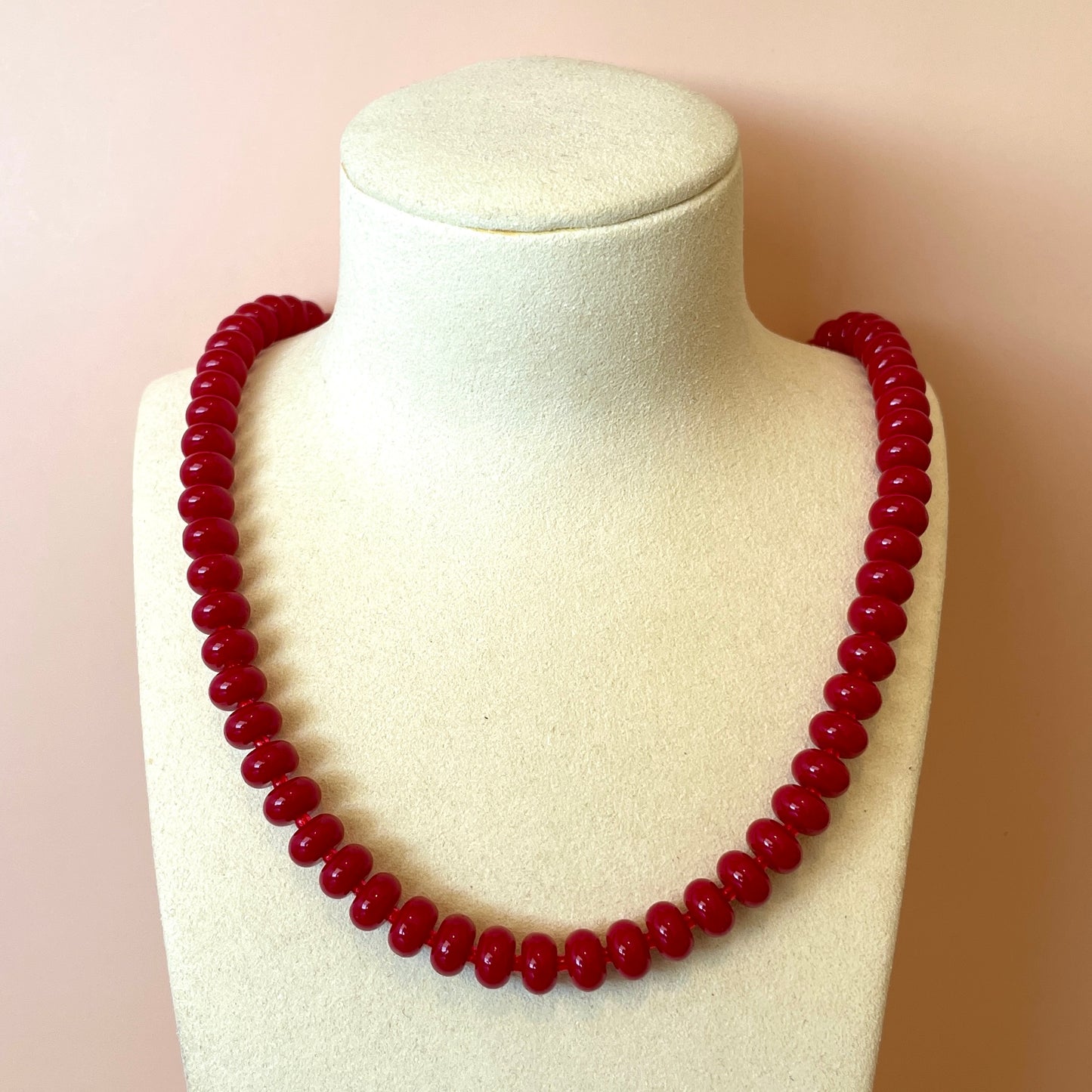 COLLAR MINI MOROCCO ROJO CON ARO