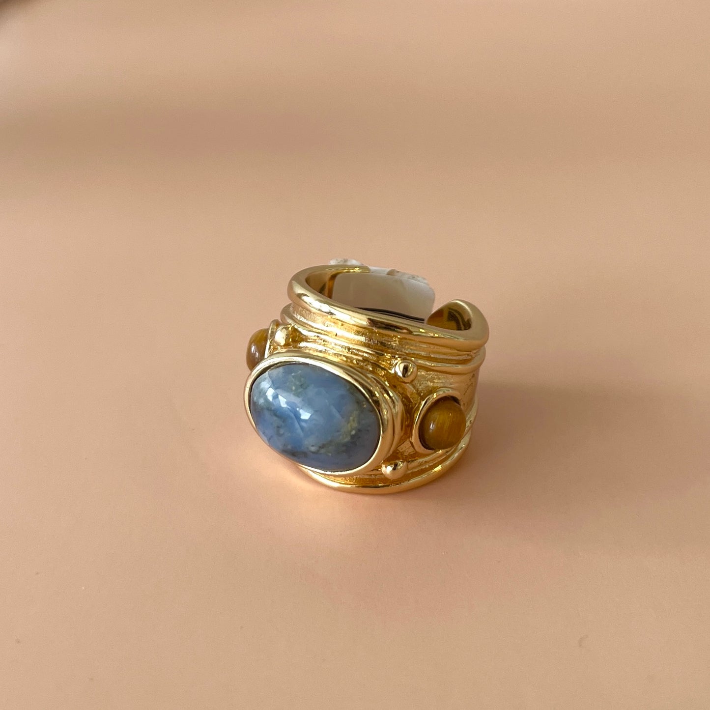 ANILLO SIMONE LABRADORITA GRIS