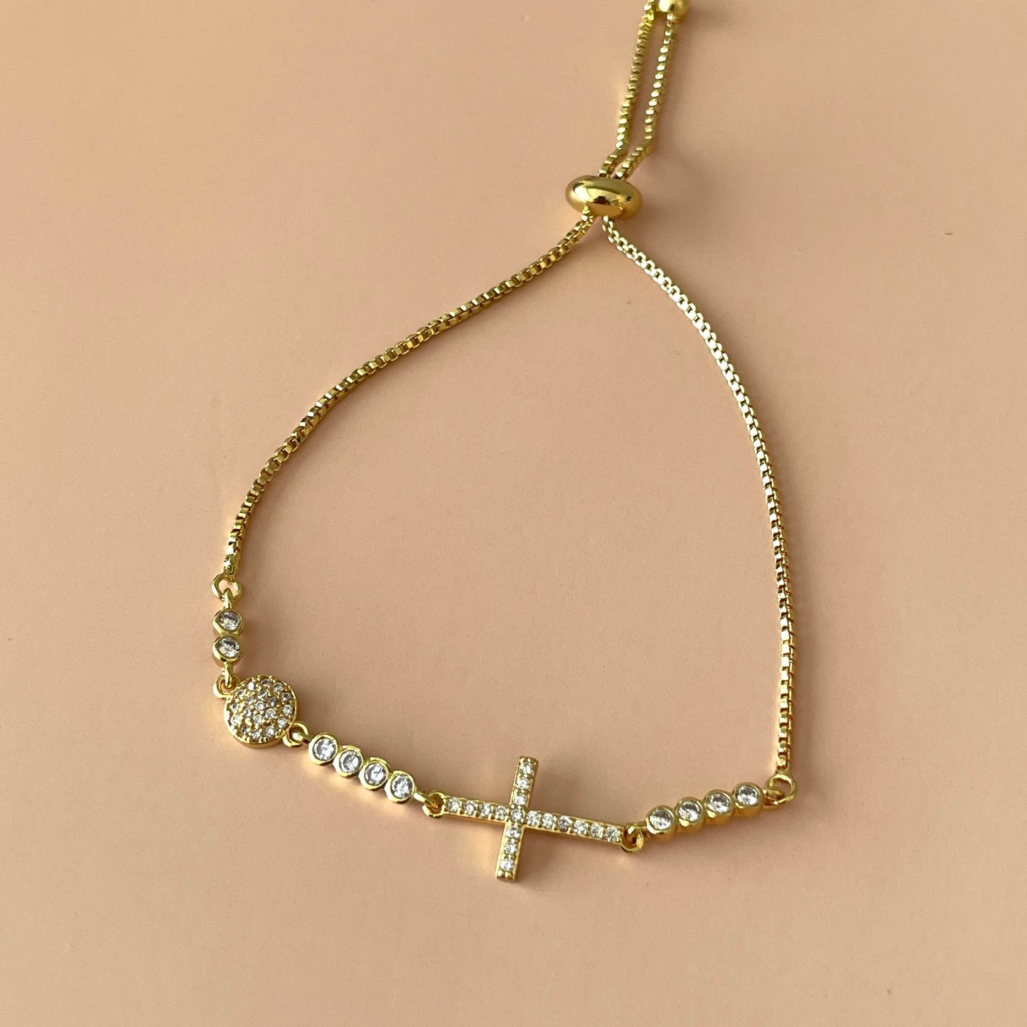PULSERA AJUSTABLE CRUZ CLEAR