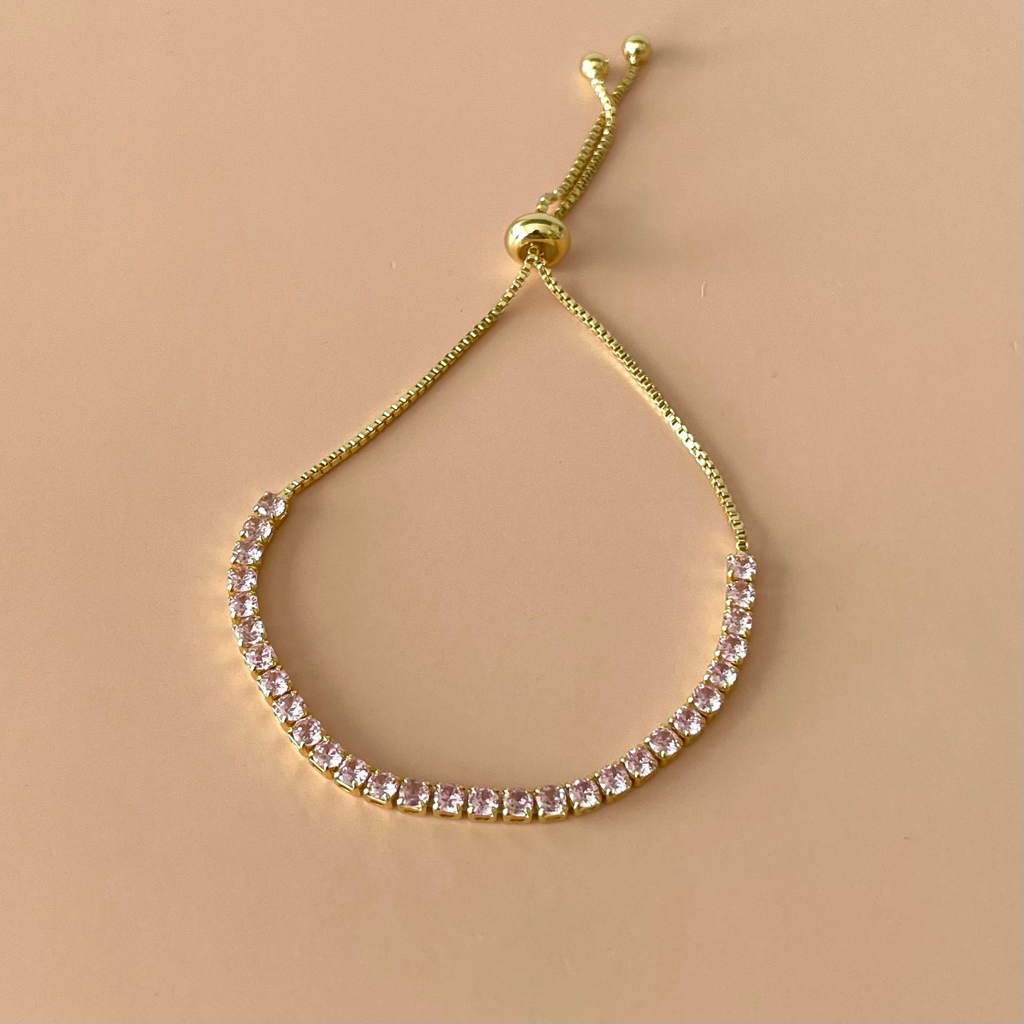 PULSERA TENNIS AJUSTABLE GRANDE ROSA