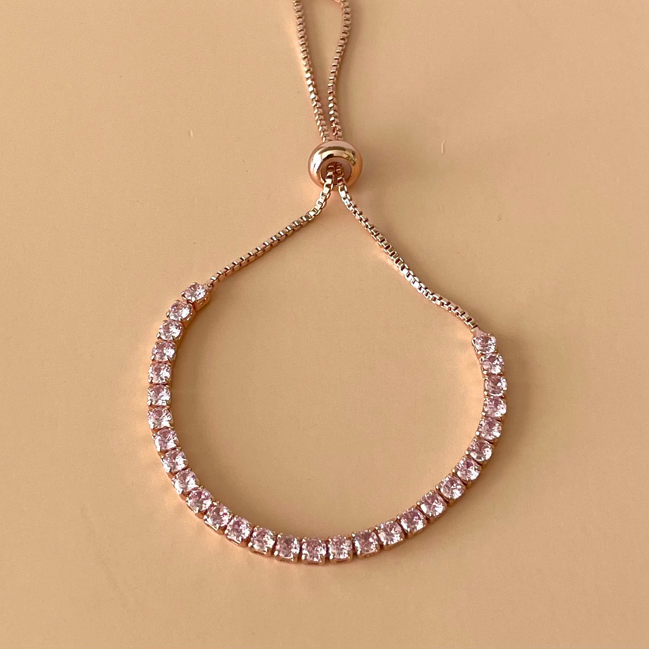 PULSERA TENNIS AJUSTABLE BRONZE -ROSE