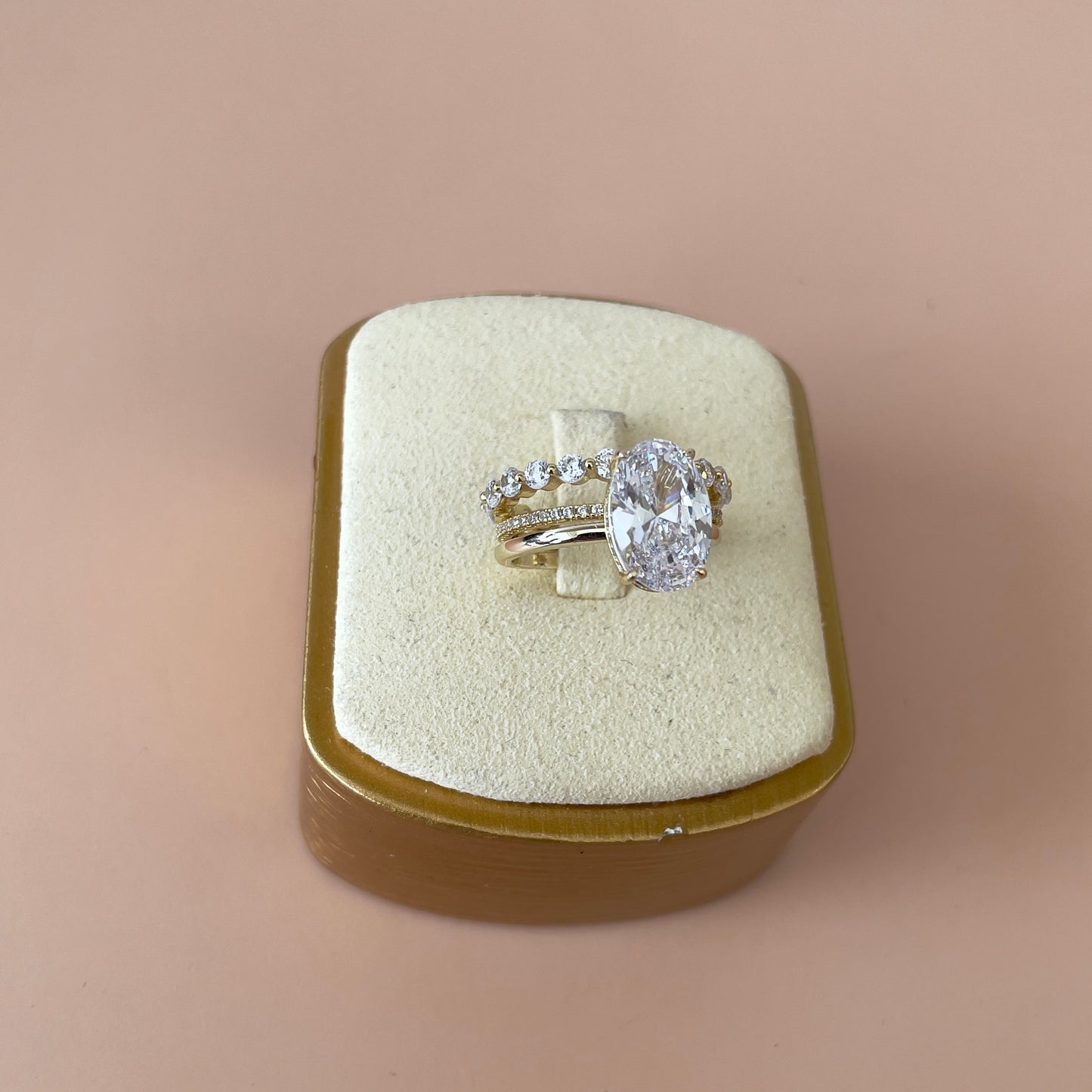 SET DE TRES ANILLOS ZIRCONIA OVAL 925