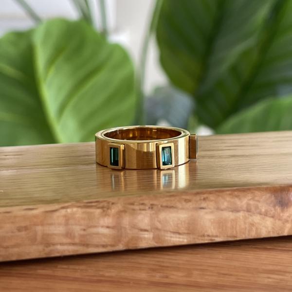 ANILLO TRES CRISTALES JADE