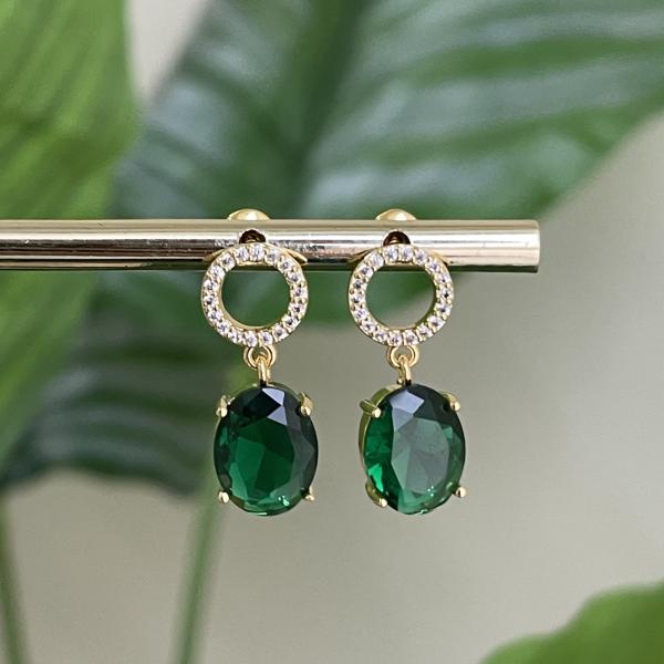 ARETES MILYE CRISTAL VERDE
