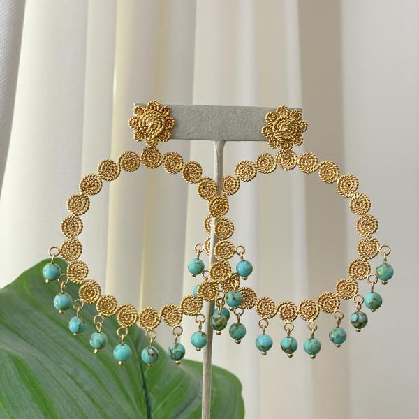 TURQUESA TROPICALIA MAXI HOOPS