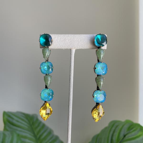 ARETES ANTO TURQUESA AMARILLO