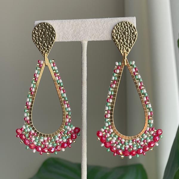 ARETES MANAOS XL GOTA CON CRISTAL - FRESA