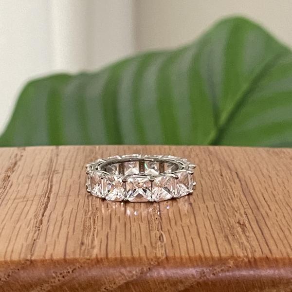 ANILLO CRISTAL CUADRADO SILVER