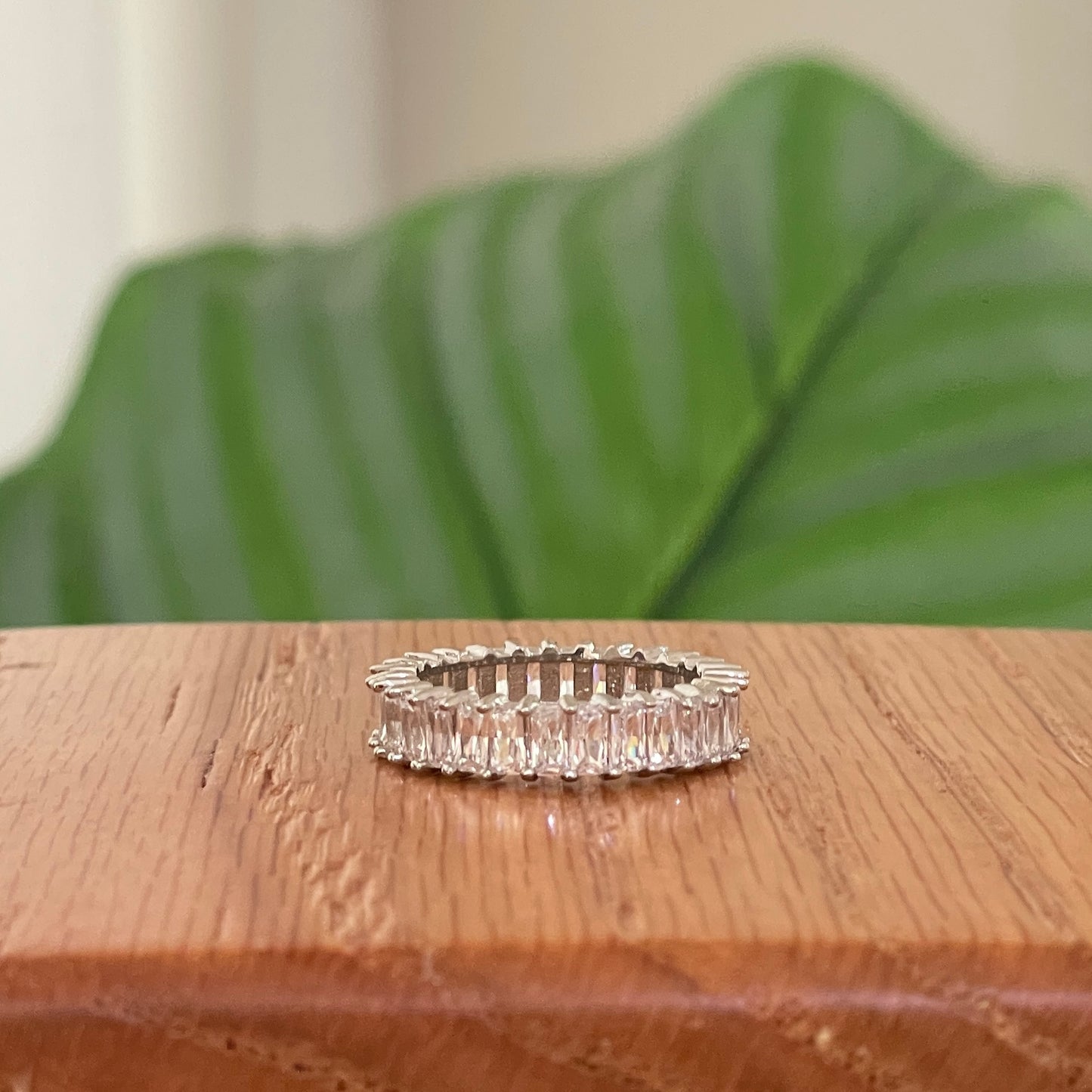 ANILLO CRISTAL BAGUETTE SILVER