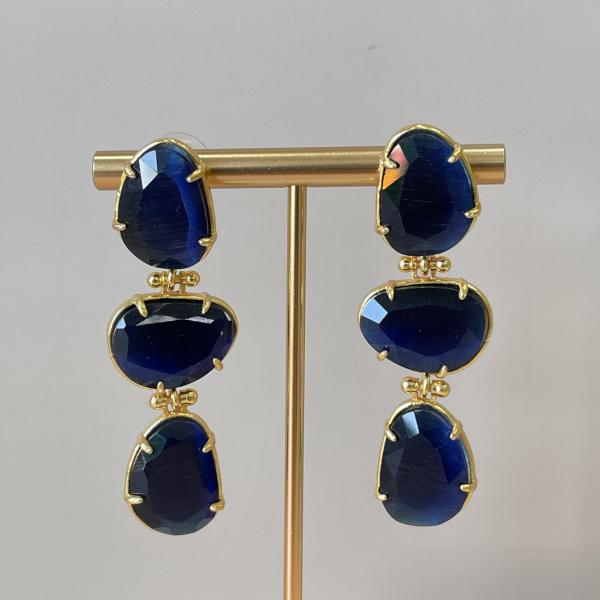 ARETES MARCIA - AZUL MARINO