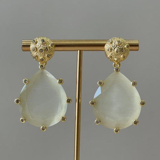 ARETES AMADEA GRANDE - DROP BLANCO CRISTAL CLEAR