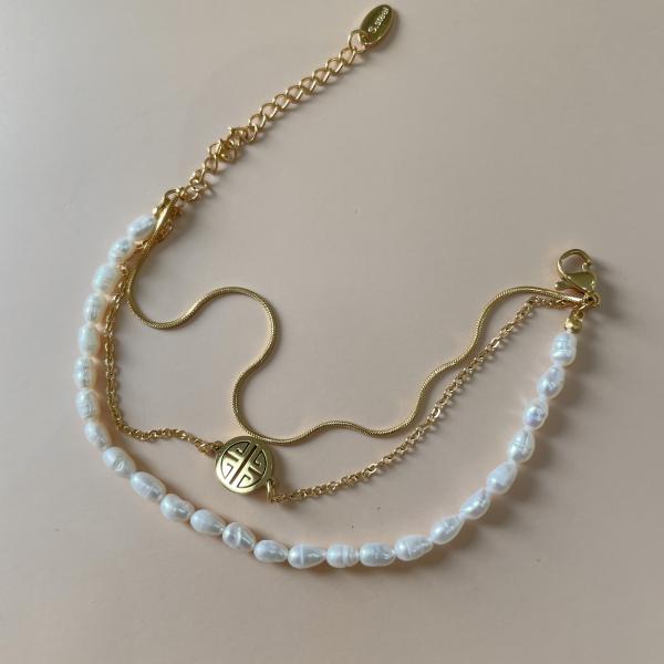 PULSERA CADENA CON PERLITAS