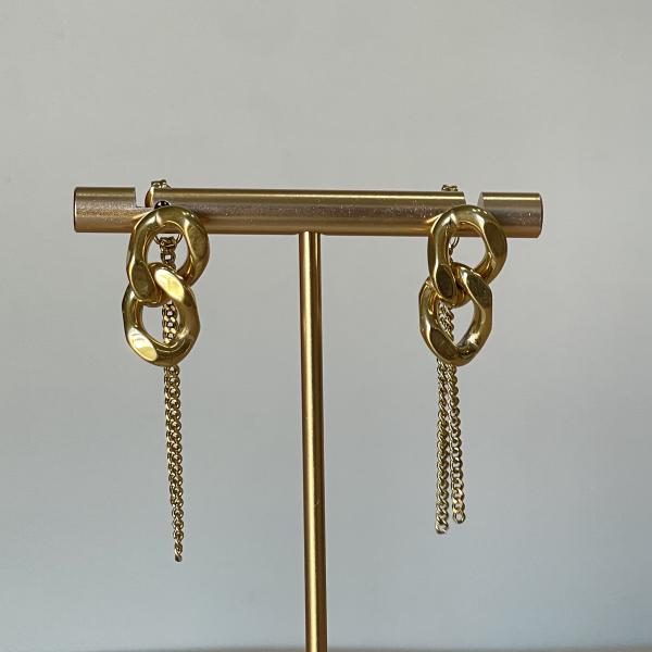 ARETES ESLABON CON CADENA