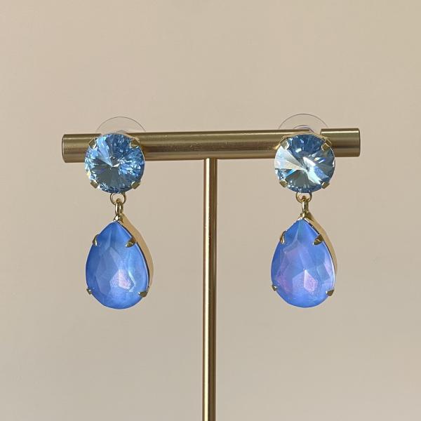 ARETES ROMELIA -AZUL DROP TORNASOL