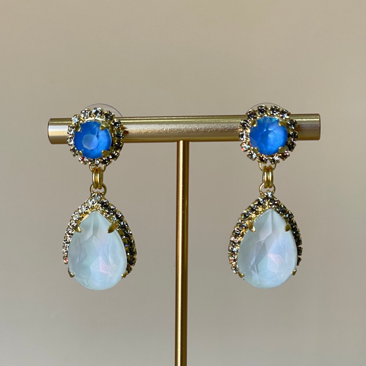 ARETES HEAVEN AZUL TORNA Y BLANCO -G