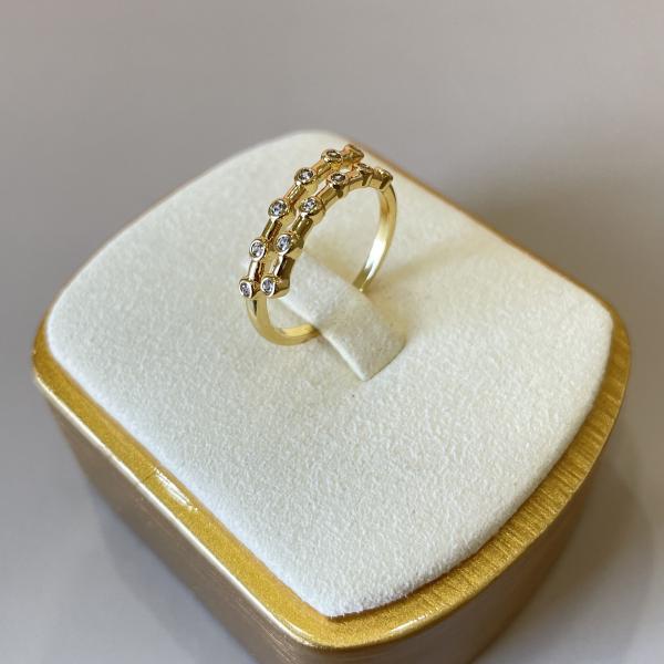 ANILLO DOS LINEAS DE CRISTALES