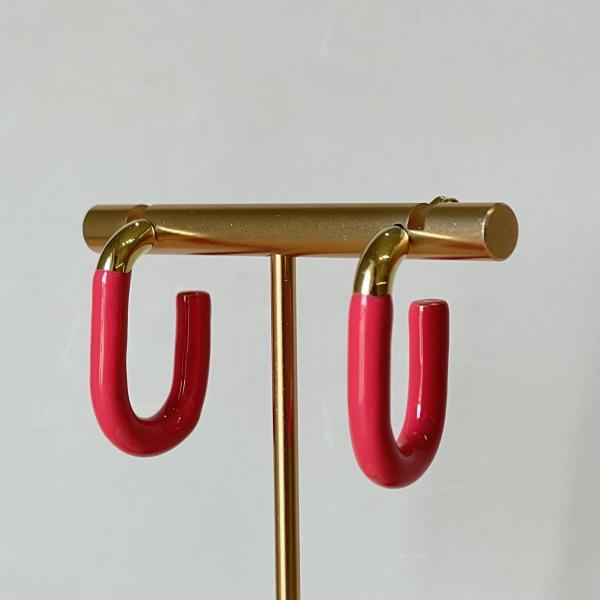 ARRACADAS CLIP -ROSA